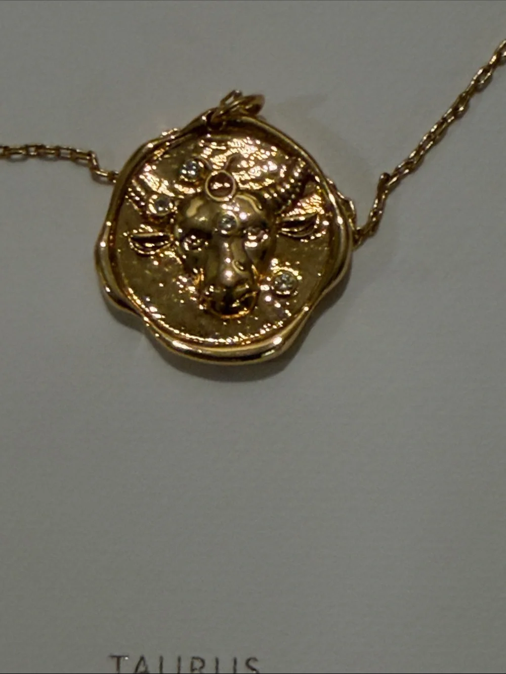 Madewell Gold Zodiac Pendant Necklace - TAURUS/NWT - Picture 5 of 11